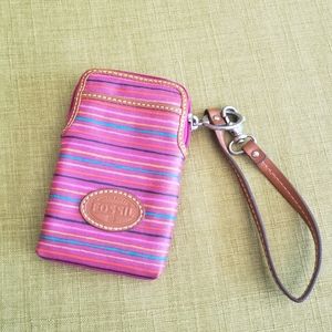 Fossil Wristlet Pink Striped